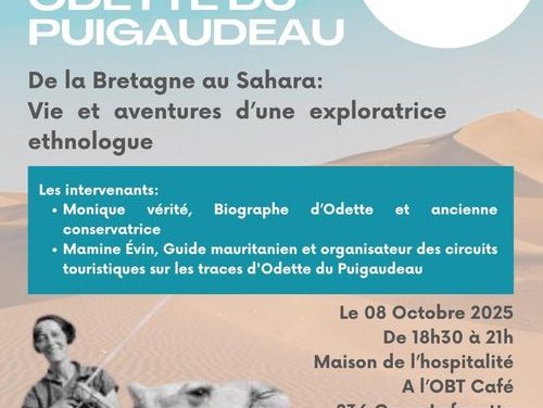 Conférence sur l’exploratrice Odette du Puigaudeau à Lyon le 8 octobre