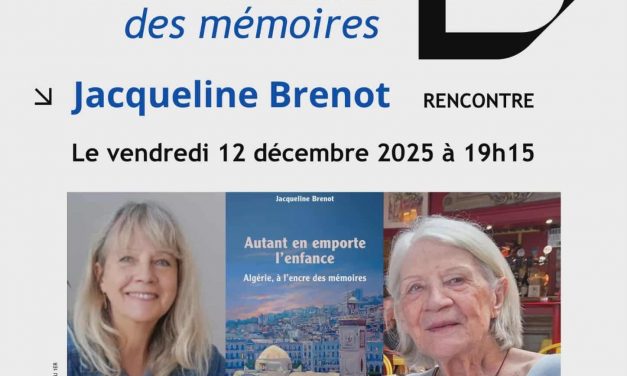 Rencontre avec l’écrivaine Jacqueline Brenot à la bibliothèque de Lyon 1er le 12 décembre 19h15