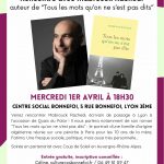 L’écrivain Mabrouck RACHEDI au CS Bonnefoi, Lyon le 1er avril